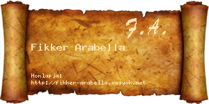 Fikker Arabella névjegykártya
